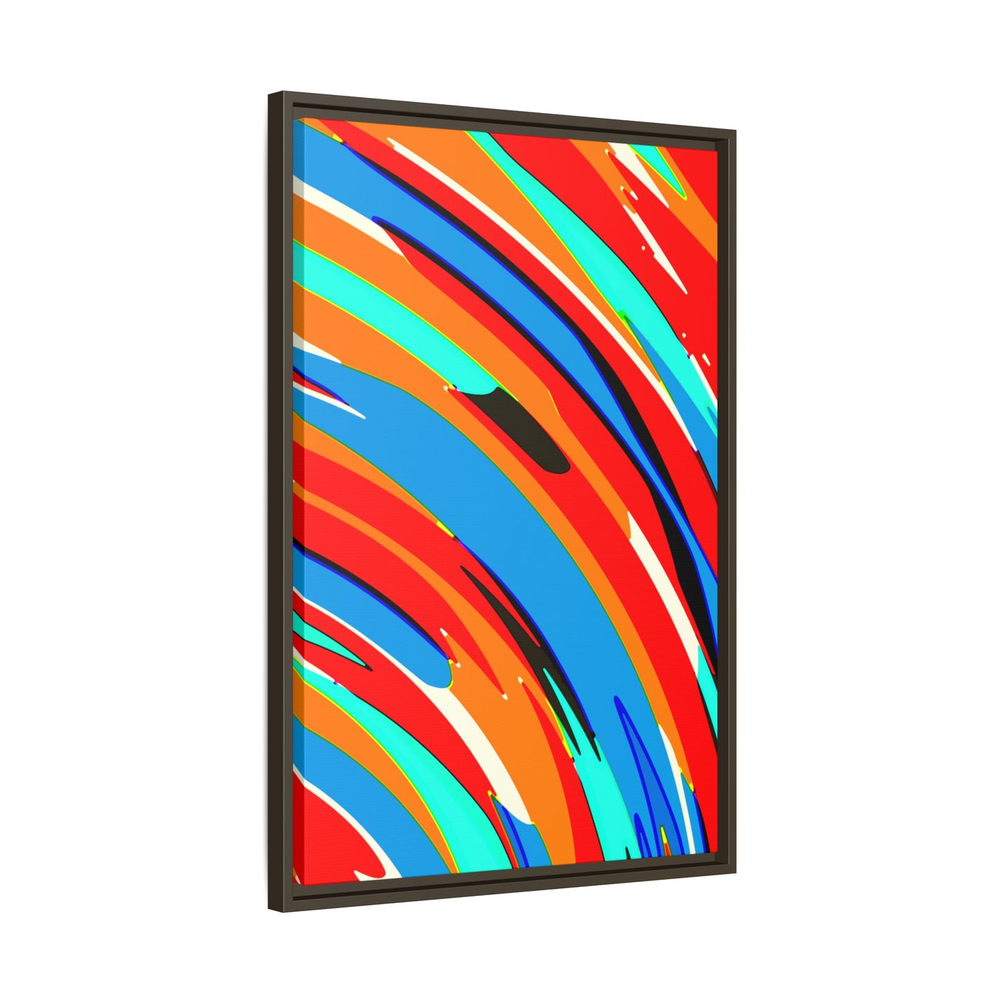 Abstract Rainbow Swirl Arc - Framed Canvas