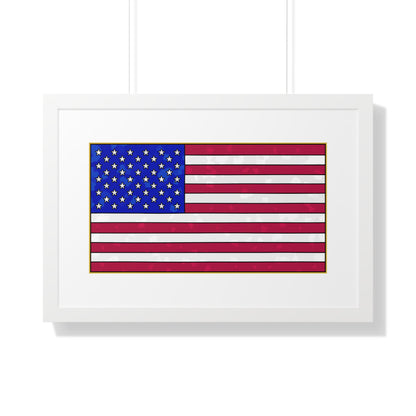 New Glory American Flag (Gold Edge Edition) - Framed Poster