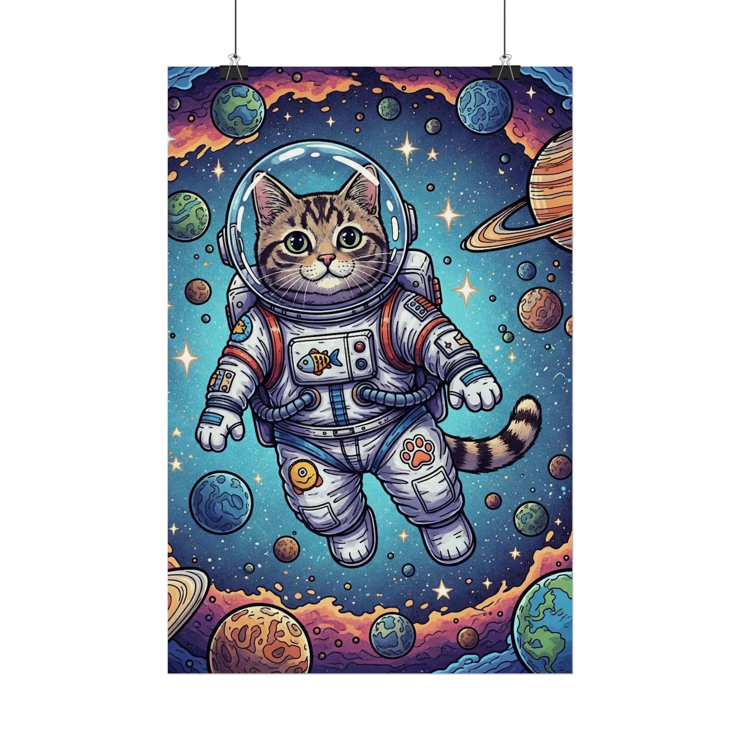 Astronaut Cat - Rolled Poster