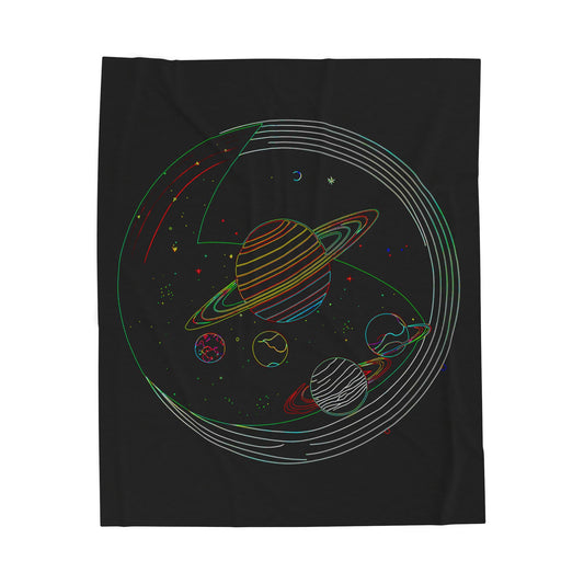 Cosmic Velveteen Plush Blanket - Space-Themed Throw, Cozy Gift for Stargazers, Home Decor, Astronomy Lovers, Birthday Present