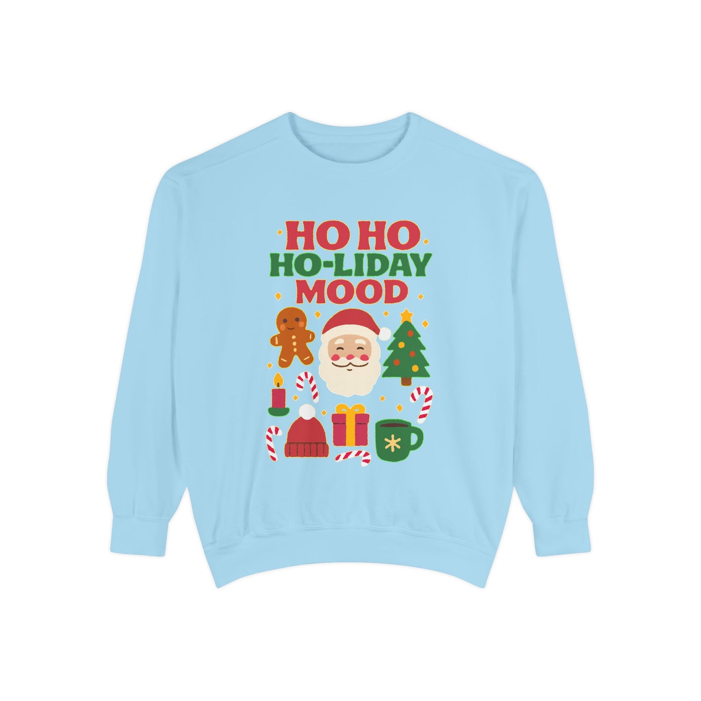 Festive Sweatshirt, Ho Ho Ho-liday Mood, Christmas Gift, Unisex Pullover, Cozy Holiday Wear, Cute Sweater, Winter Apparel