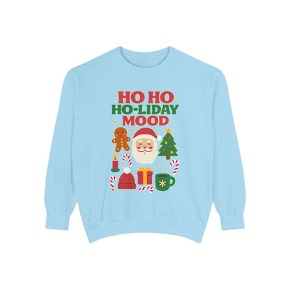 Festive Sweatshirt, Ho Ho Ho-liday Mood, Christmas Gift, Unisex Pullover, Cozy Holiday Wear, Cute Sweater, Winter Apparel