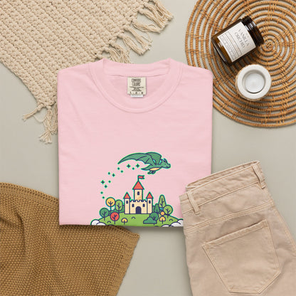 Floating Castle Dragon - Magical Fantasy Island - T-Shirt
