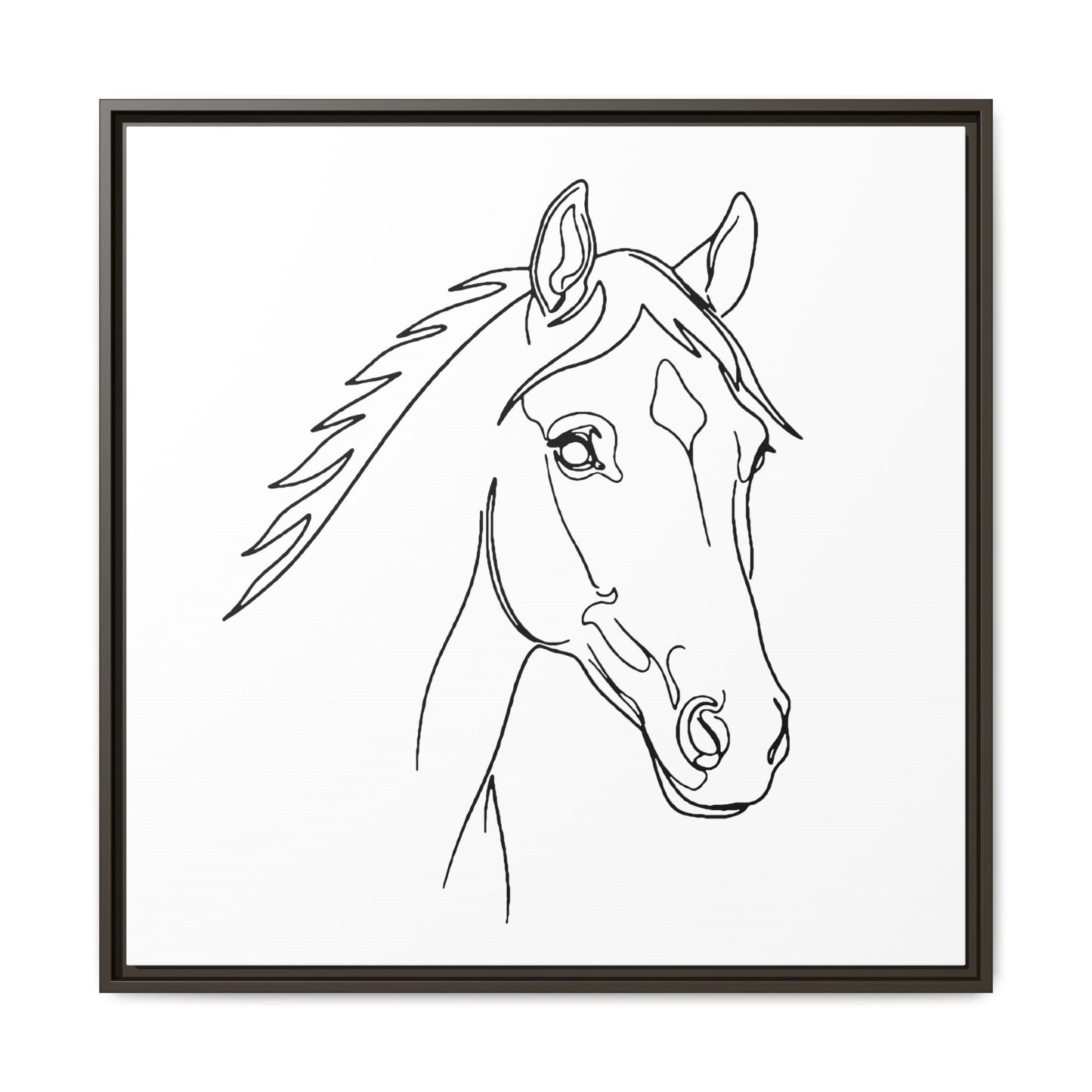 Horse Portrait Sketch - Framed Canvas