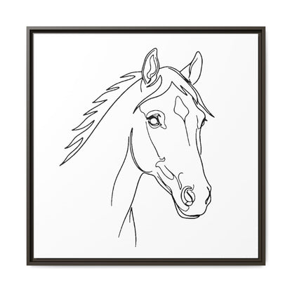 Horse Portrait Sketch - Framed Canvas