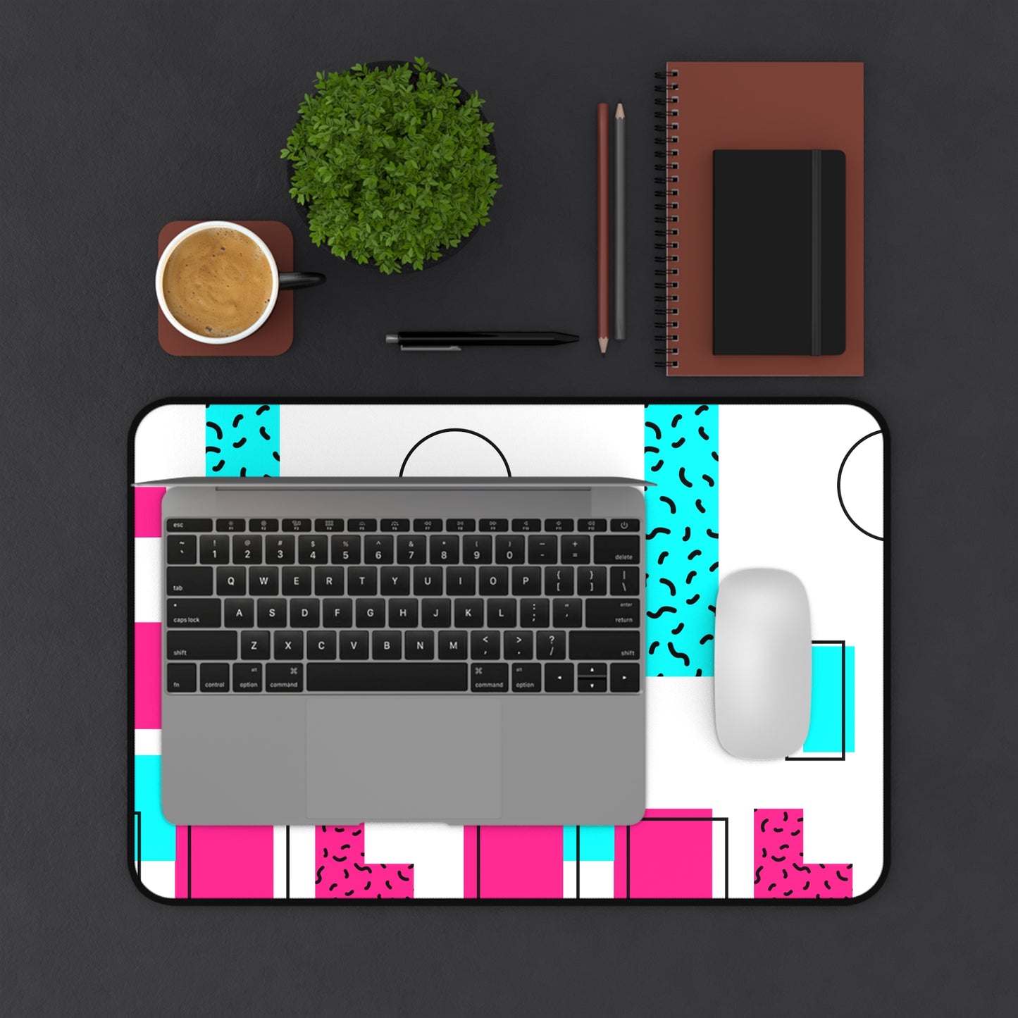 Retro Geometric Vibes - Desk Mat