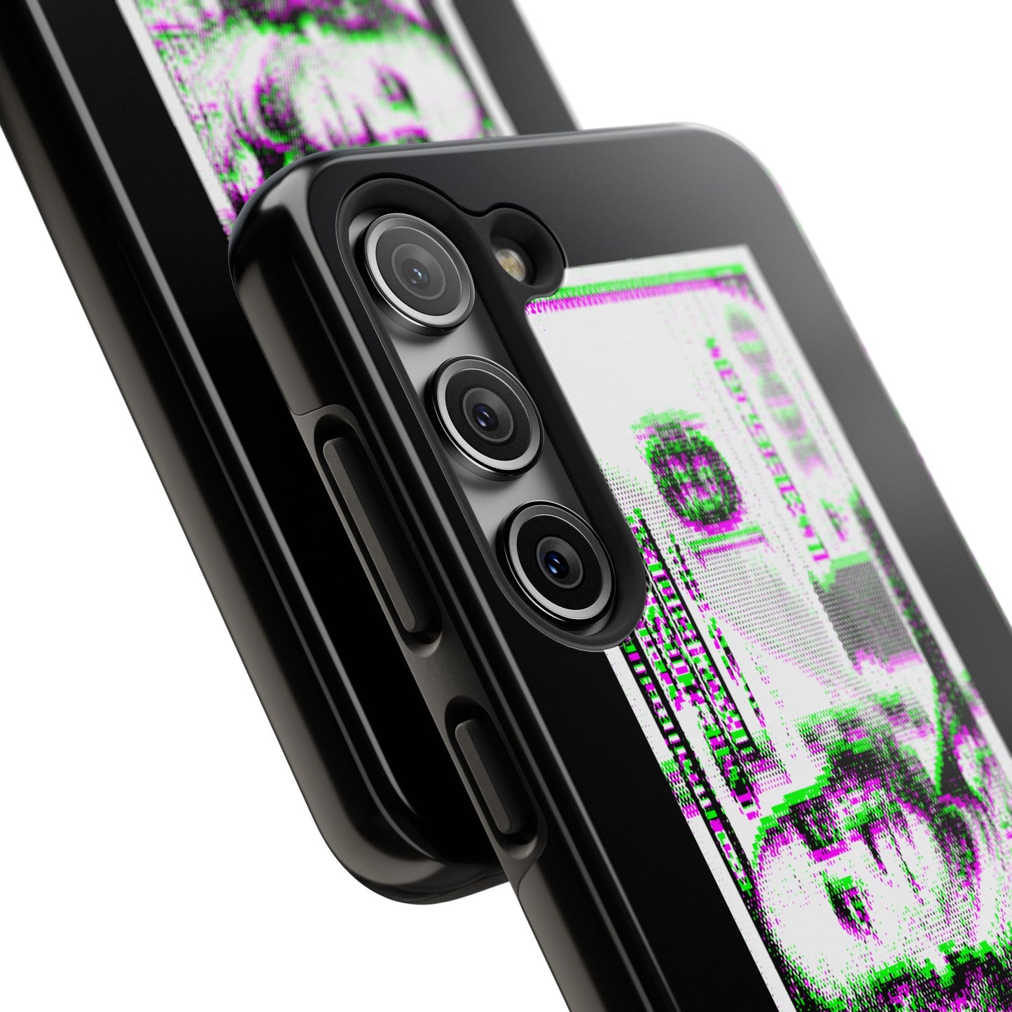 100 Dollars Bill - Green/Magenta Glitch - Phone Case
