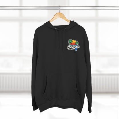 California Sunset Fleece Hoodie, Cozy Streetwear, Beach Vibes, Gift for Her, Summer Outfit, Travel Apparel