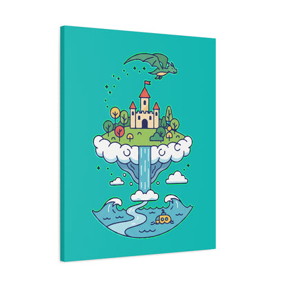 Floating Castle Dragon - Magical Fantasy Island - Canvas