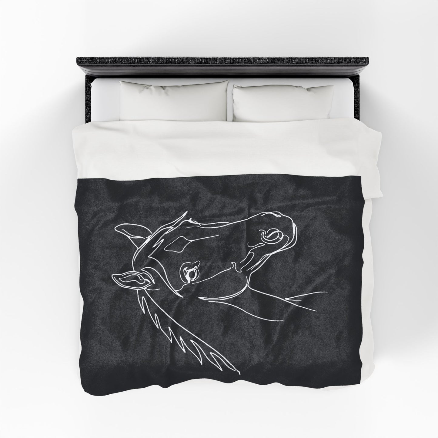 Horse Portrait Sketch - Plush Blanket