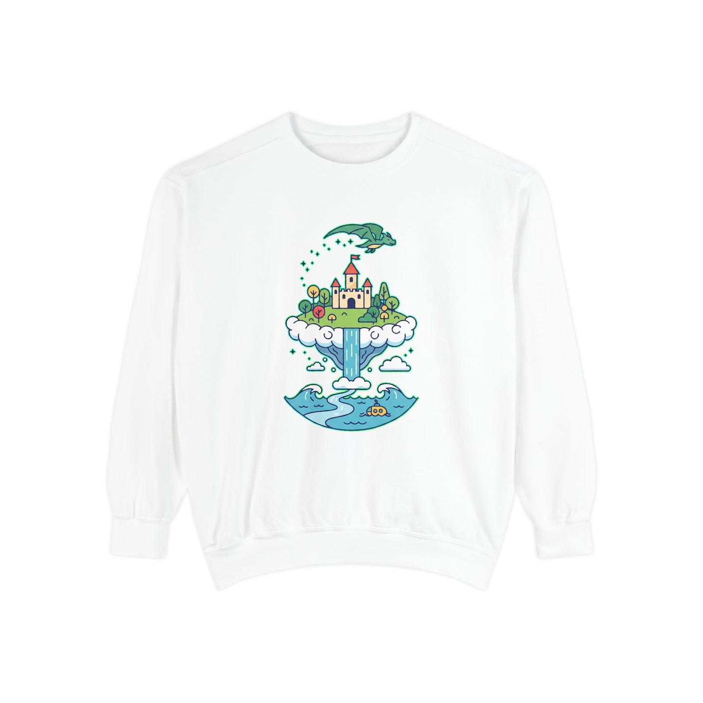 Floating Castle Dragon - Magical Fantasy Island - Sweatshirt