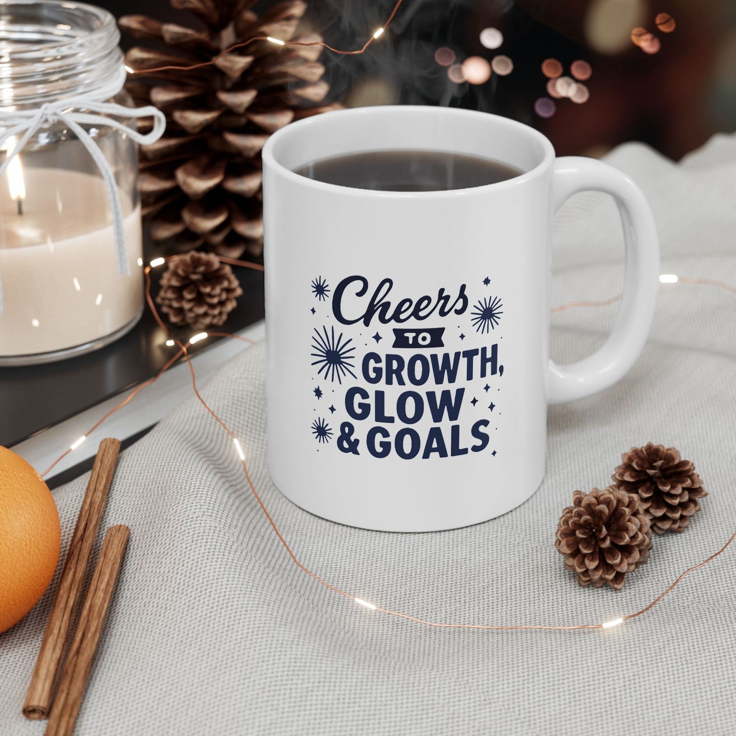 Cheers to Growth, Glow & Goals - Mug