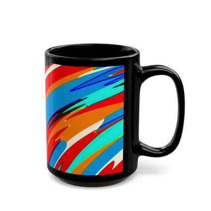 Abstract Rainbow Swirl Arc - Black Mug
