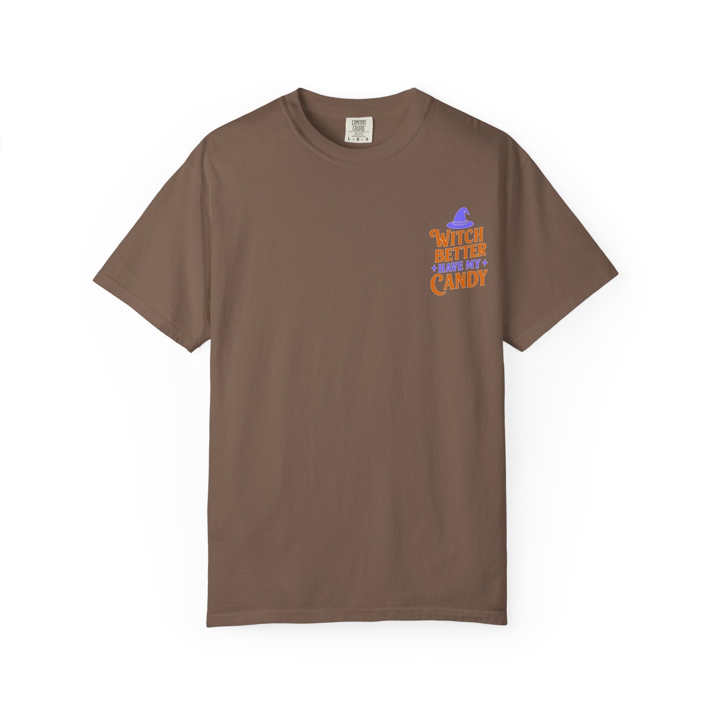 Halloween Candy T-shirt, Unisex Garment-Dyed T-shirt, Spooky Season Apparel, Fall Fashion, Trick or Treat Shirt, Cute Halloween Tee