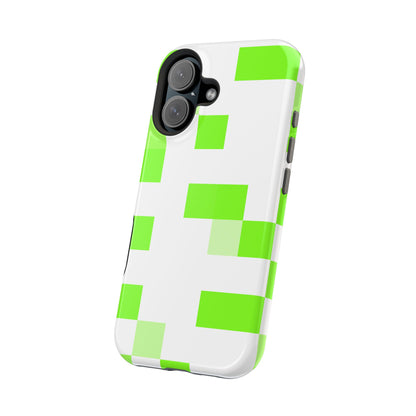 Lime Green Pixel Grid - Magnetic Phone Case