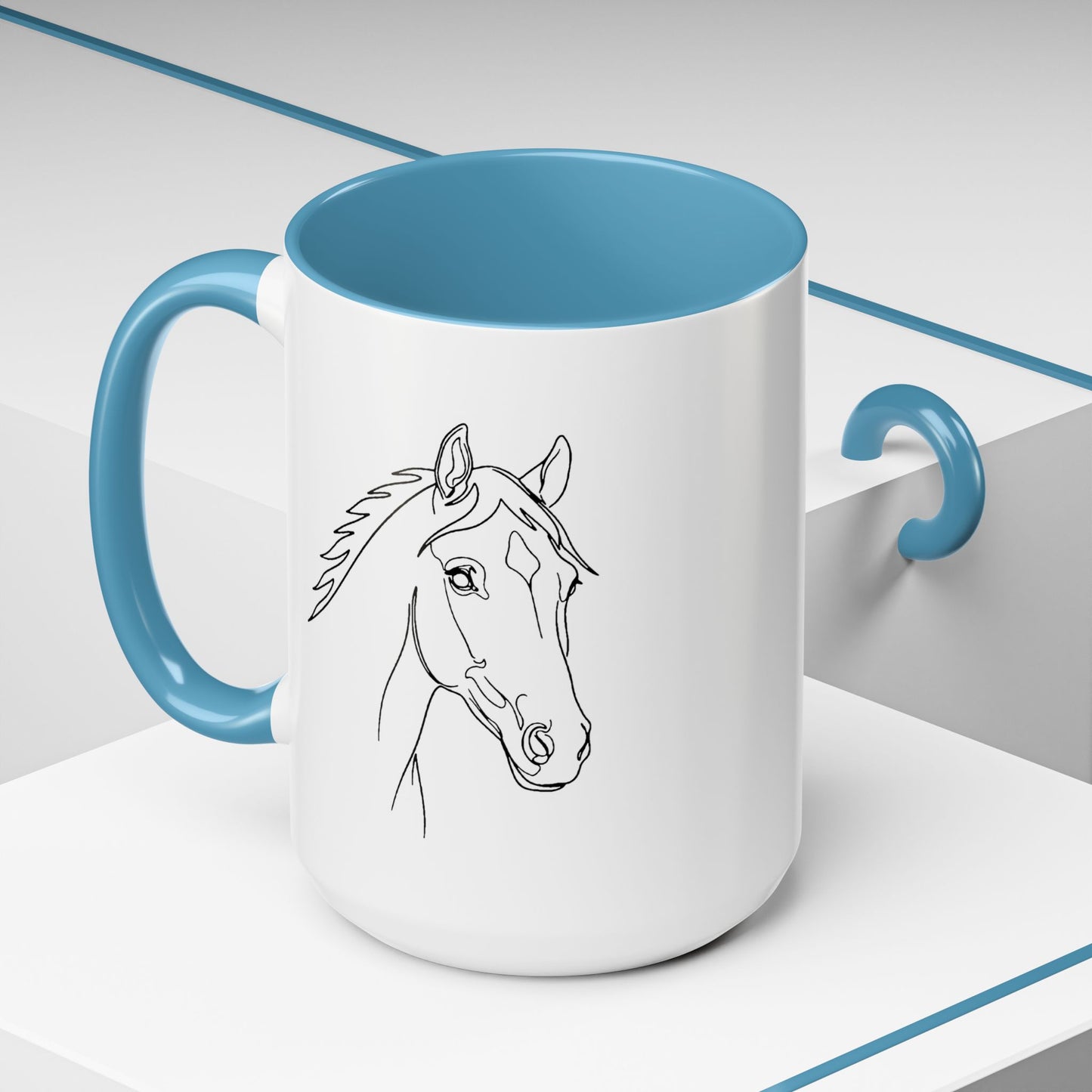 Horse Portrait Sketch - Color Accent Mug