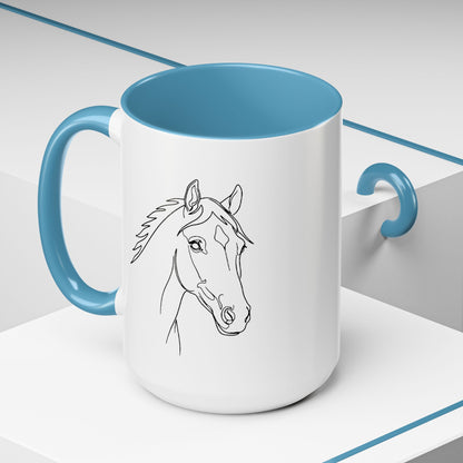Horse Portrait Sketch - Color Accent Mug