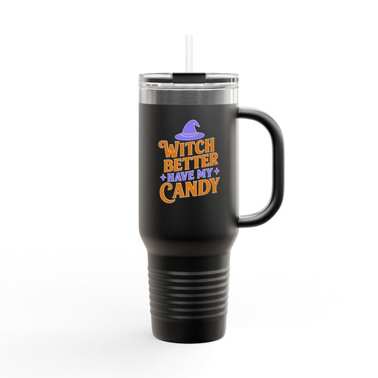 Witch-Themed Insulated Travel Mug, 40oz, Halloween Party, Gift for Witches, Reusable Coffee Cup, Fun Beverage Holder, Spooky Travel
