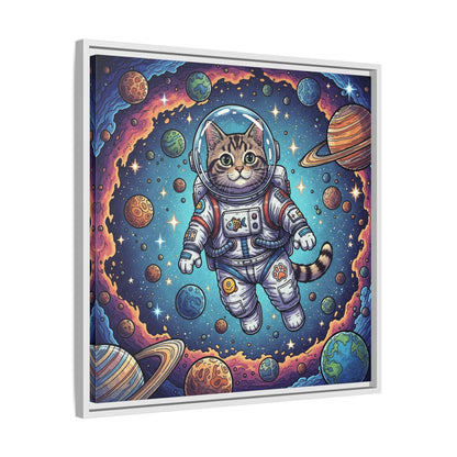Astronaut Cat - Framed Canvas
