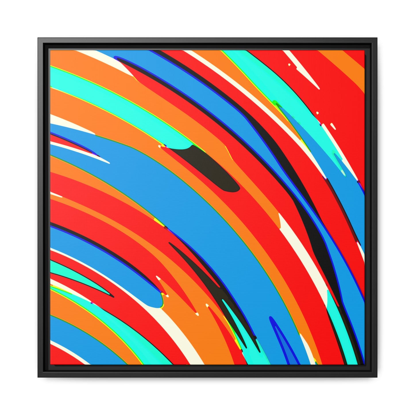 Abstract Rainbow Swirl Arc - Framed Canvas