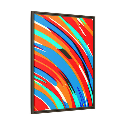 Abstract Rainbow Swirl Arc - Framed Canvas