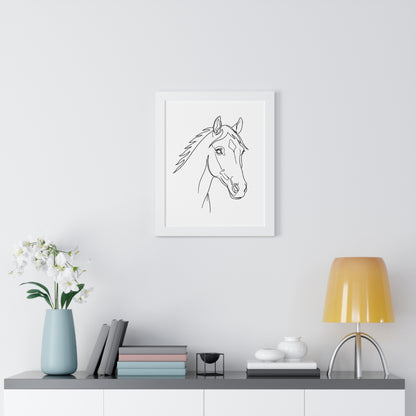 Horse Portrait Sketch - Framed Poster