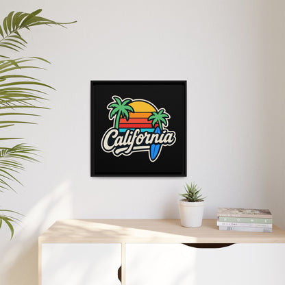 California Surf Vibes - Framed Canvas