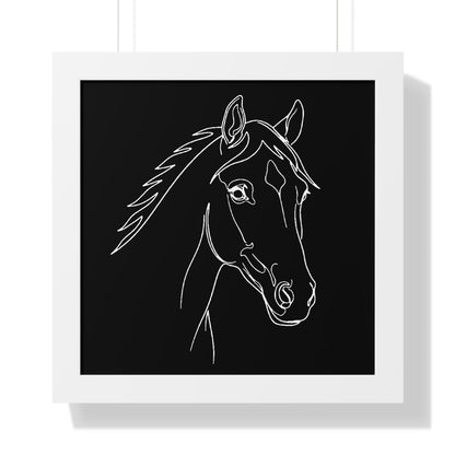 Horse Portrait Sketch - Framed Poster