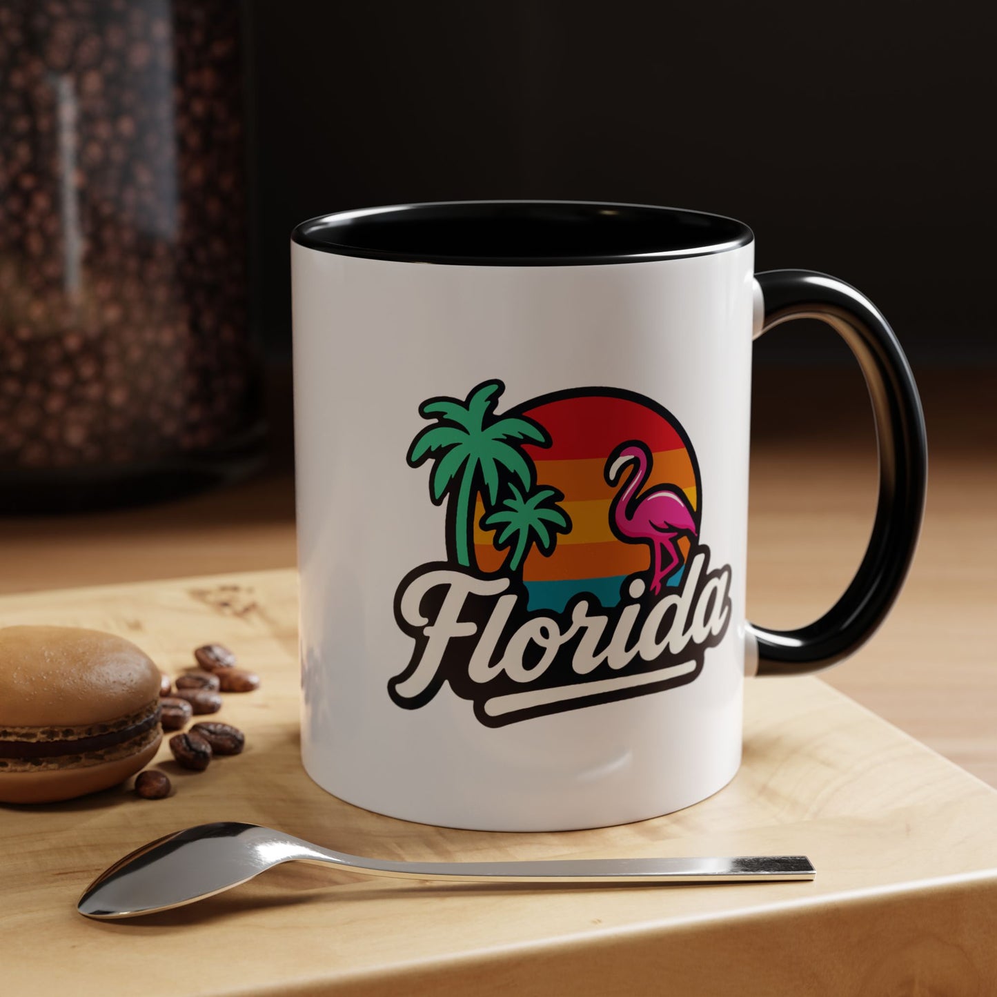 Florida Sunset Palm - Color Accent Mug