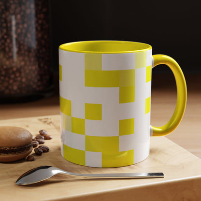 Yellow Pixel Grid - Color Accent Mug
