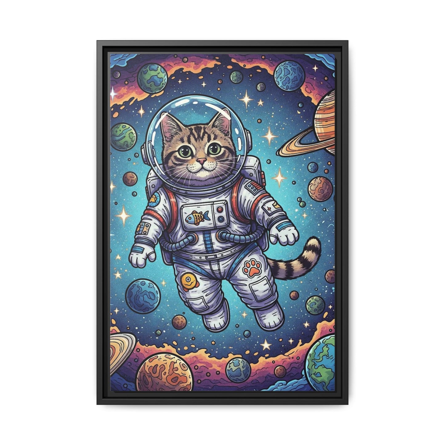 Astronaut Cat - Framed Canvas