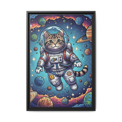 Astronaut Cat - Framed Canvas