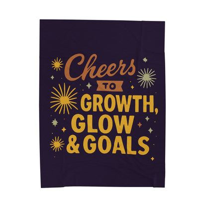 Cheers to Growth, Glow & Goals - Plush Blanket