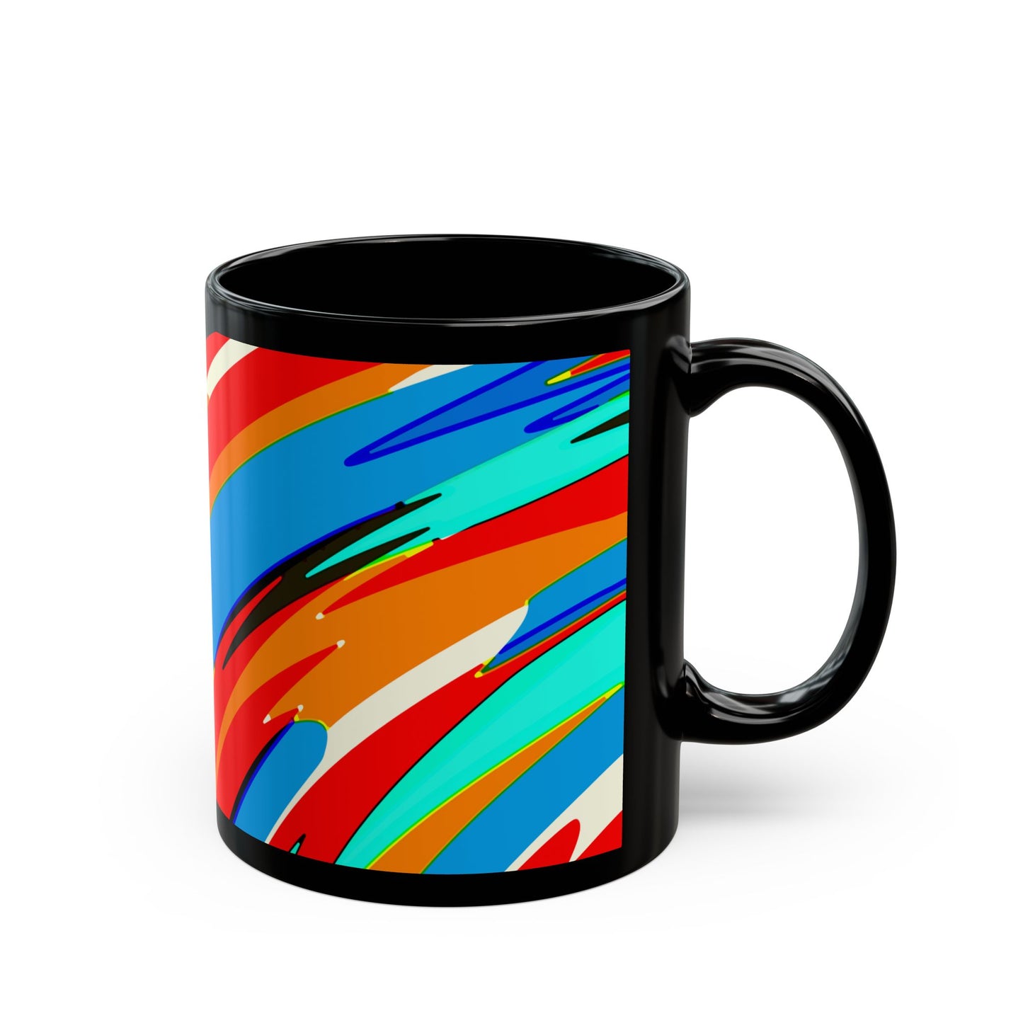 Abstract Rainbow Swirl Arc - Black Mug