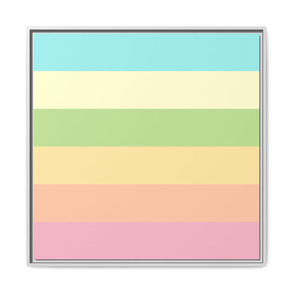 Pastel Stripes - Framed Canvas