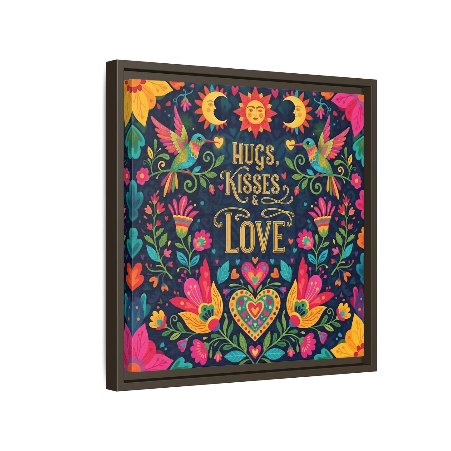 Hugs, Kisses & Love - Framed Canvas