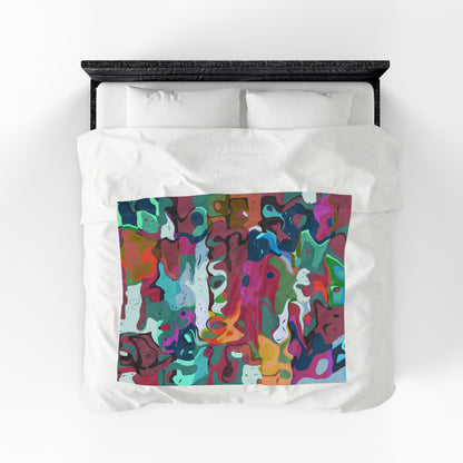 Colorful Abstract Marble - Plush Blanket