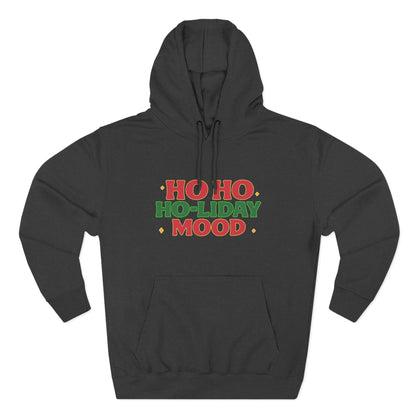 Festive Fleece Hoodie, Ho Ho Ho-liday Mood, Eye-catching Design for Holidays
