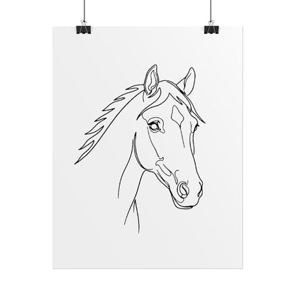 Horse Portrait Sketch - Rolled Poster