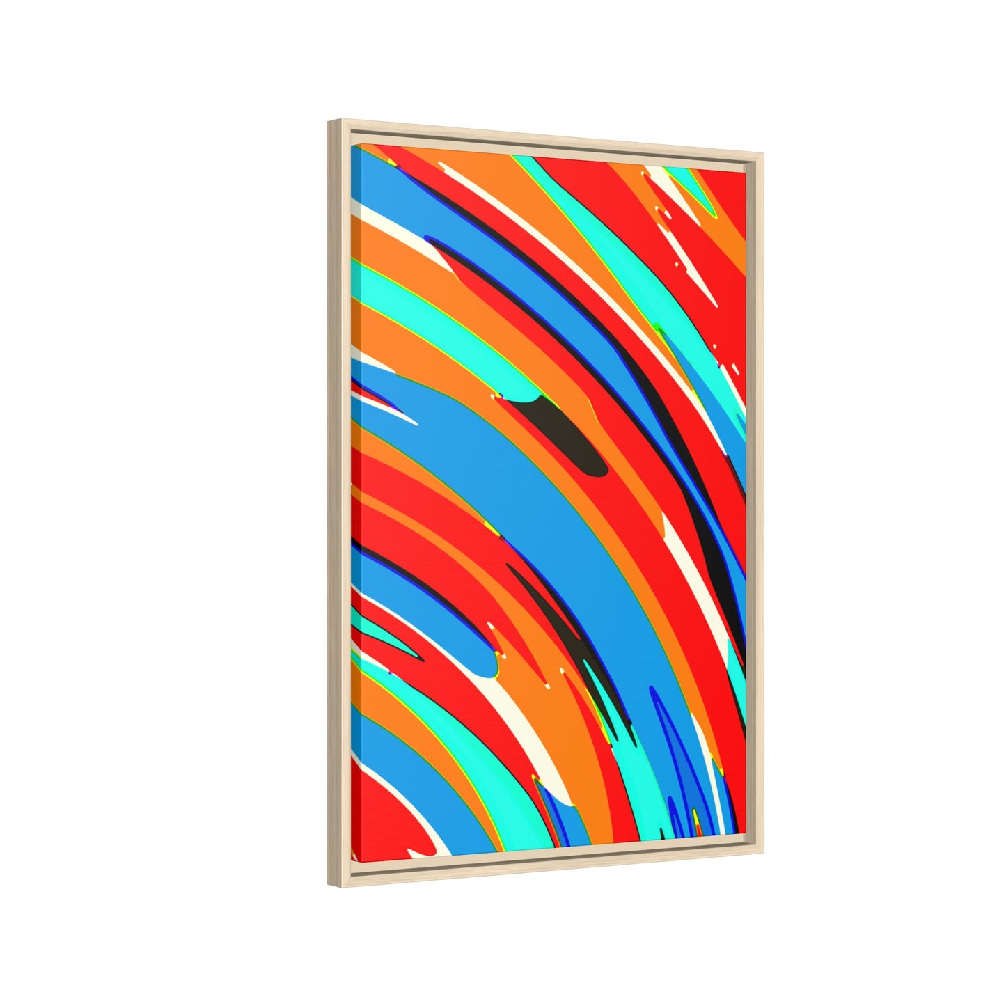 Abstract Rainbow Swirl Arc - Framed Canvas