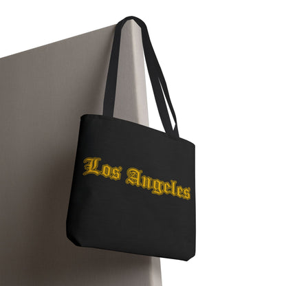 Los Angeles Tote Bag, Stylish Canvas Bag for Shopping, Travel, Beach, Gifts, Summer Accessory - Golden Edition