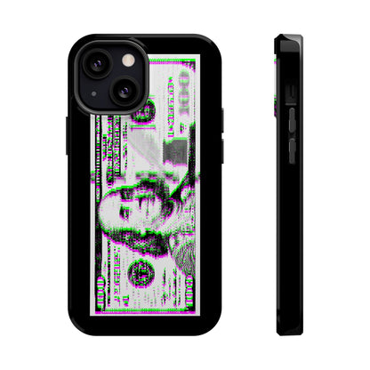 100 Dollars Bill - Green/Magenta Glitch - Magnetic Phone Case