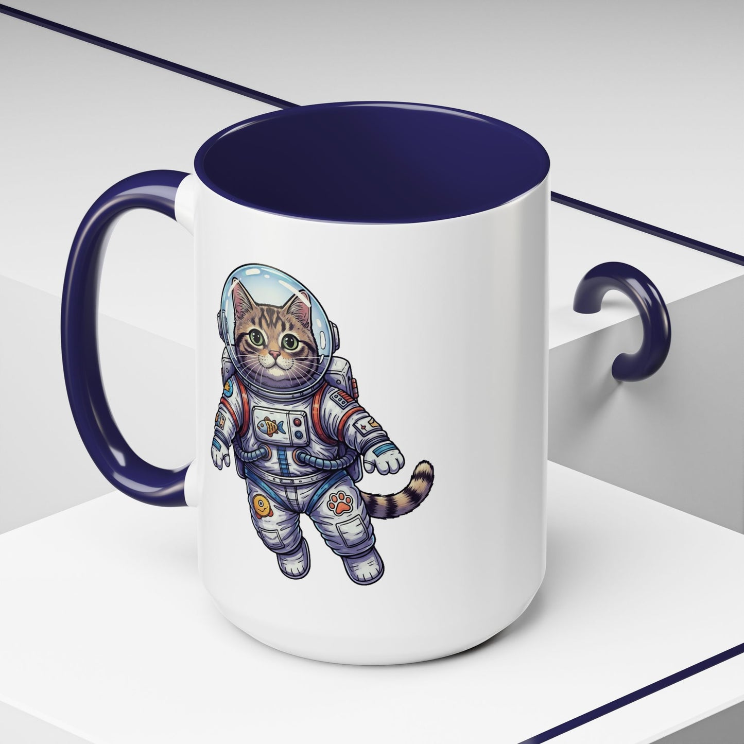 Astronaut Cat - Color Accent Mug