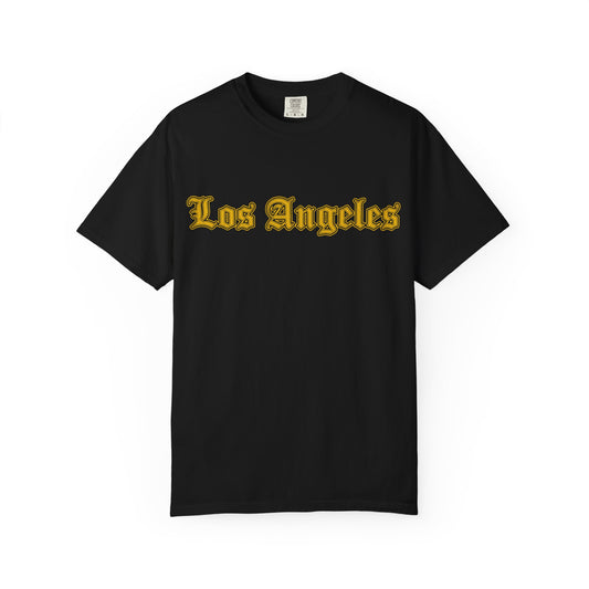 Los Angeles Garment-Dyed T-shirt - Vintage Style Tee, California Souvenir, Unisex Apparel, Trendy Gift for Friends, Relaxed Fit - Golden Edition