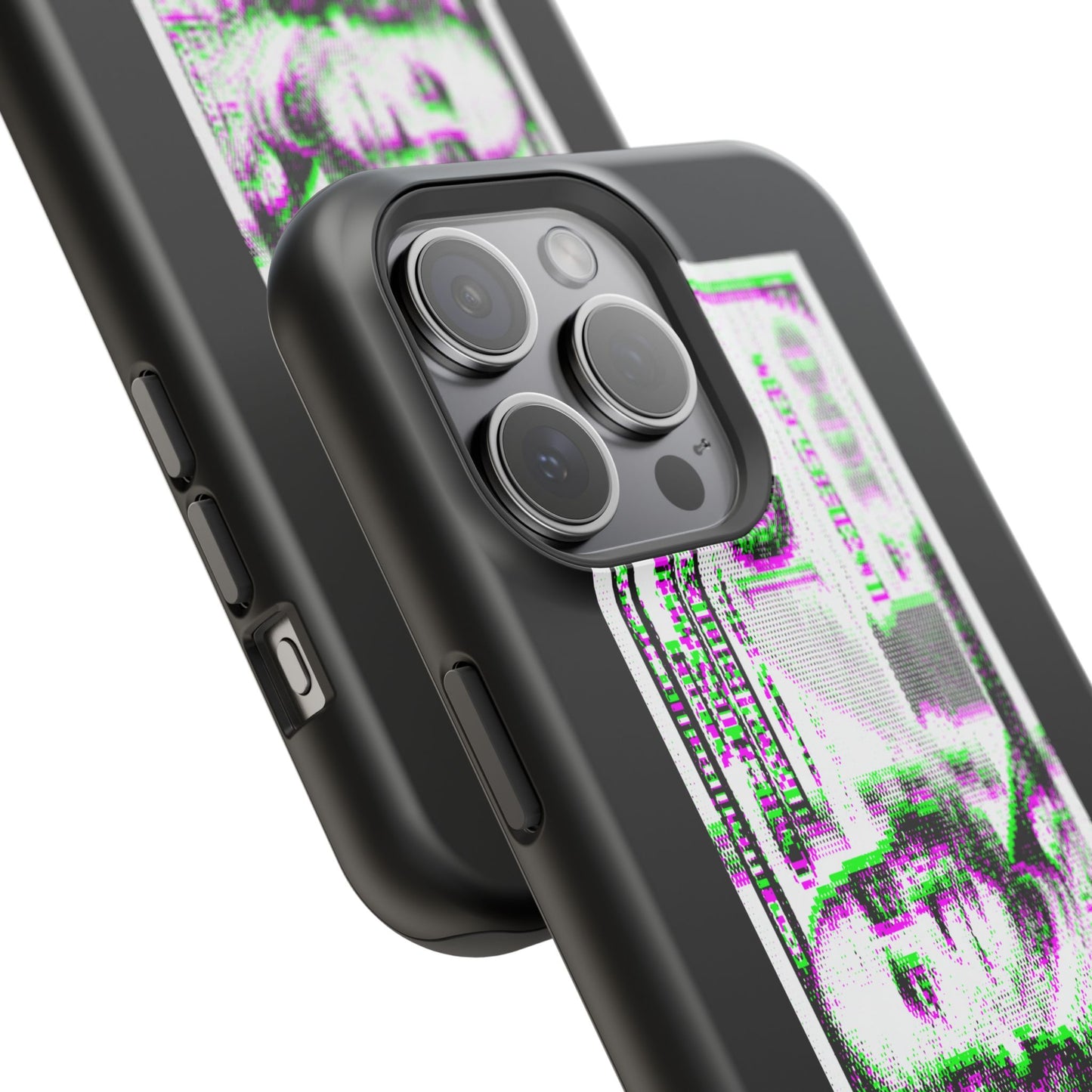 100 Dollars Bill - Green/Magenta Glitch - Magnetic Phone Case
