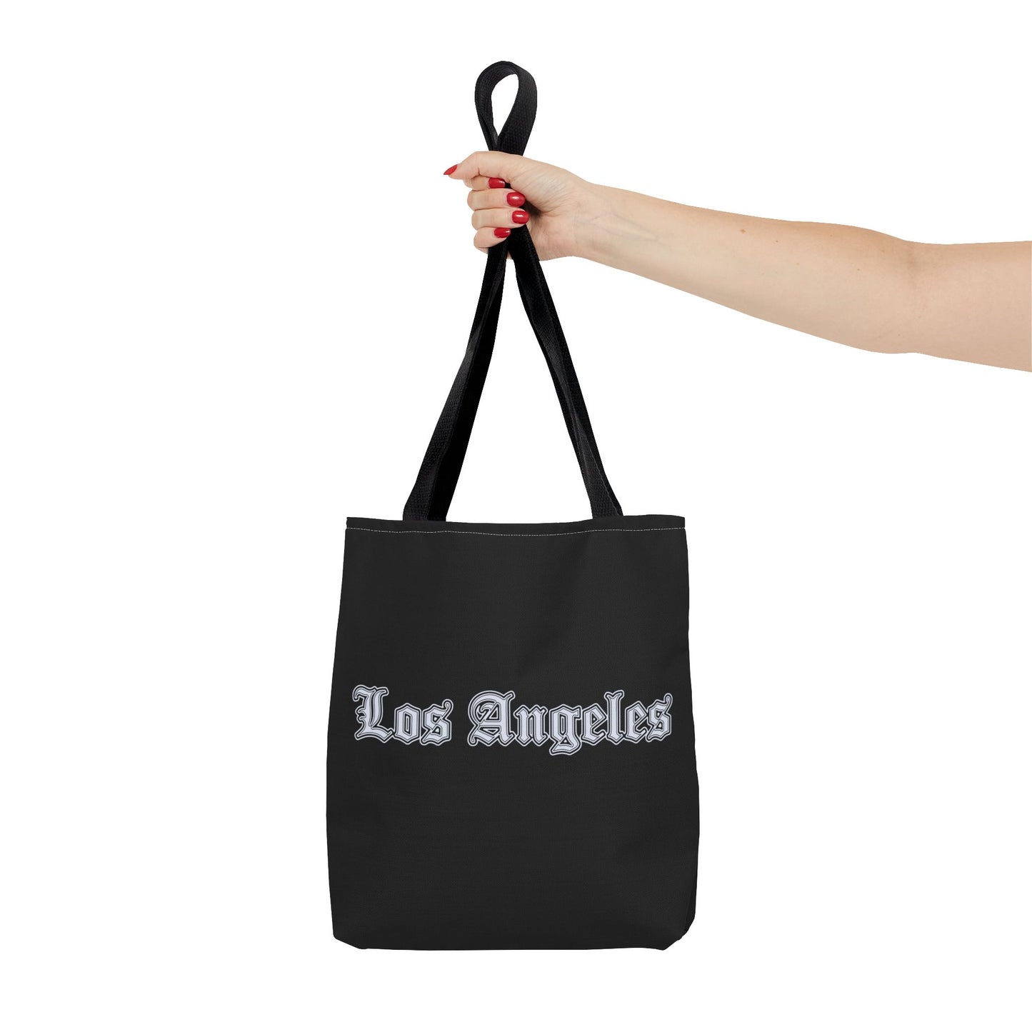 Los Angeles Gothic Tote Bag, Urban Tote, City Lover Bag, Gift for Angelenos, Travel Tote, Fashionable Shopper - Silver Edition