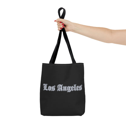 Los Angeles Gothic Tote Bag, Urban Tote, City Lover Bag, Gift for Angelenos, Travel Tote, Fashionable Shopper - Silver Edition
