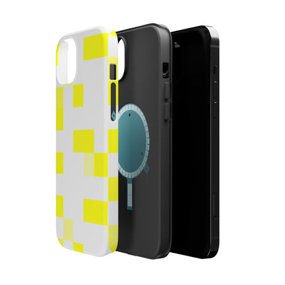 Yellow Pixel Grid -  Magnetic Phone Case