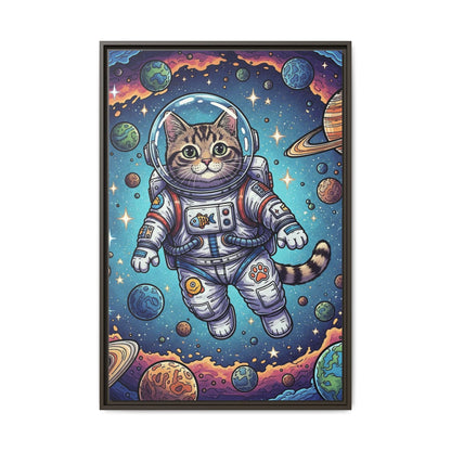 Astronaut Cat - Framed Canvas
