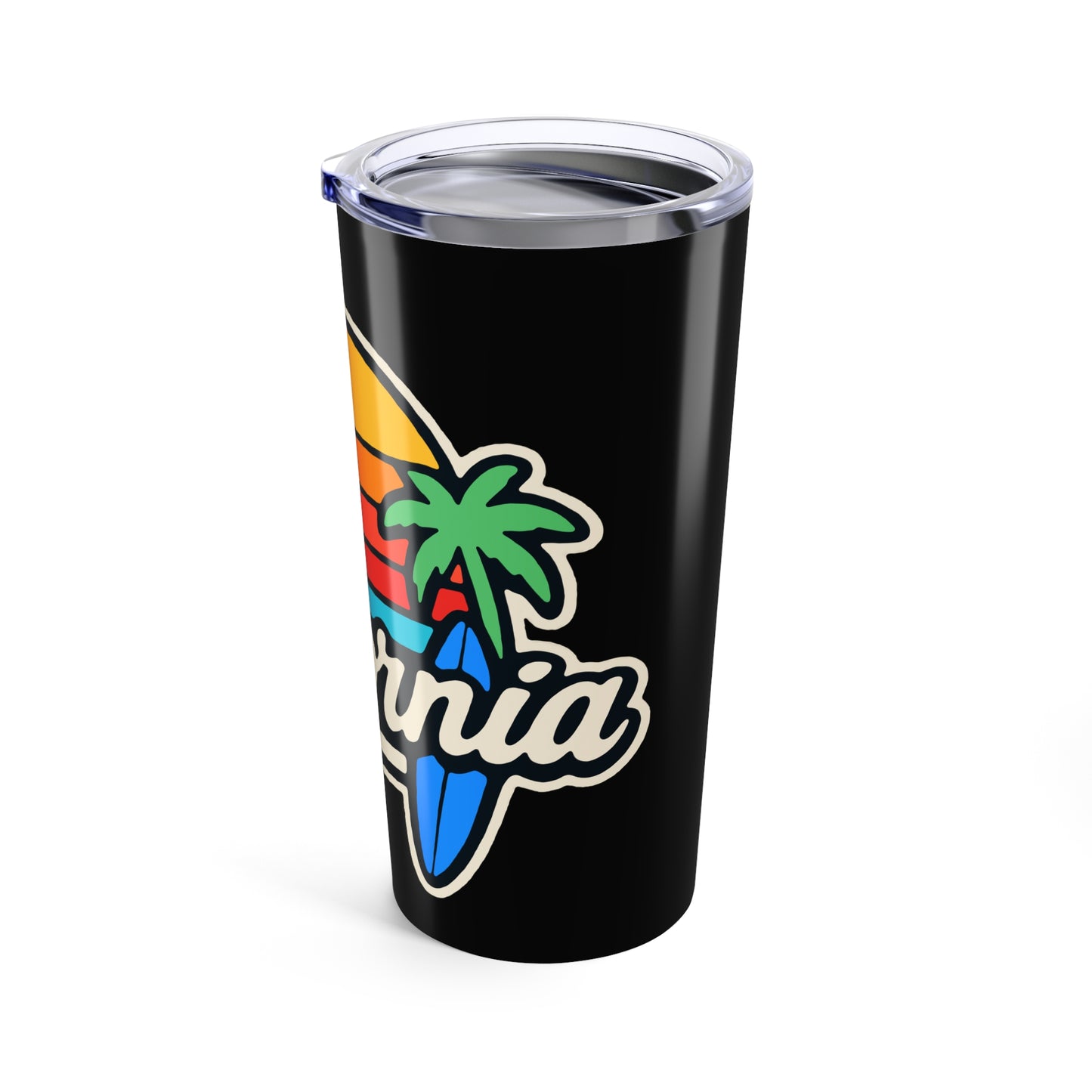 California Sunset Travel Mug, Stainless Steel Coffee Cup, Summer Vibe Drinkware, Beach Lover Gift, Travel Accessory, Tropical Mug